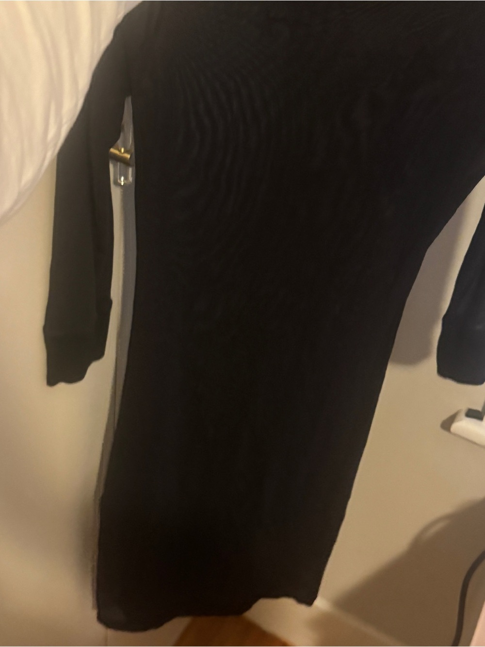 Black Mesh Long Sleeve Dress - Picture 4 of 4